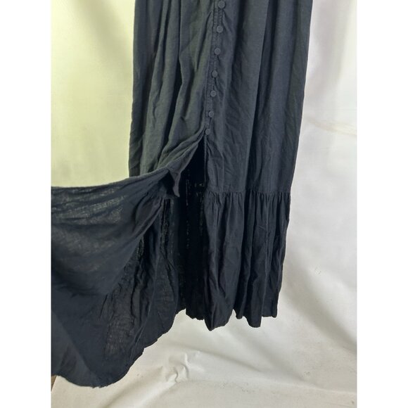 Abercrombie & Fitch Black Button Front Smocked Milk Maid Dress - Picture 6 of 8